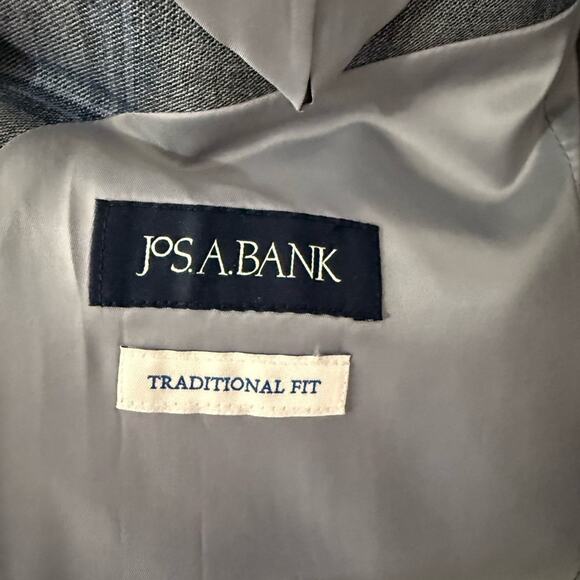 Jos. A. Bank Gray and Blue Sport Coat with Windowpane Pattern - Picture 6 of 6